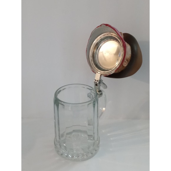 Vintage ALWE Cowboy Beer Stein W. Germany Heavy Glass Mug (shelf) - Picture 6 of 7